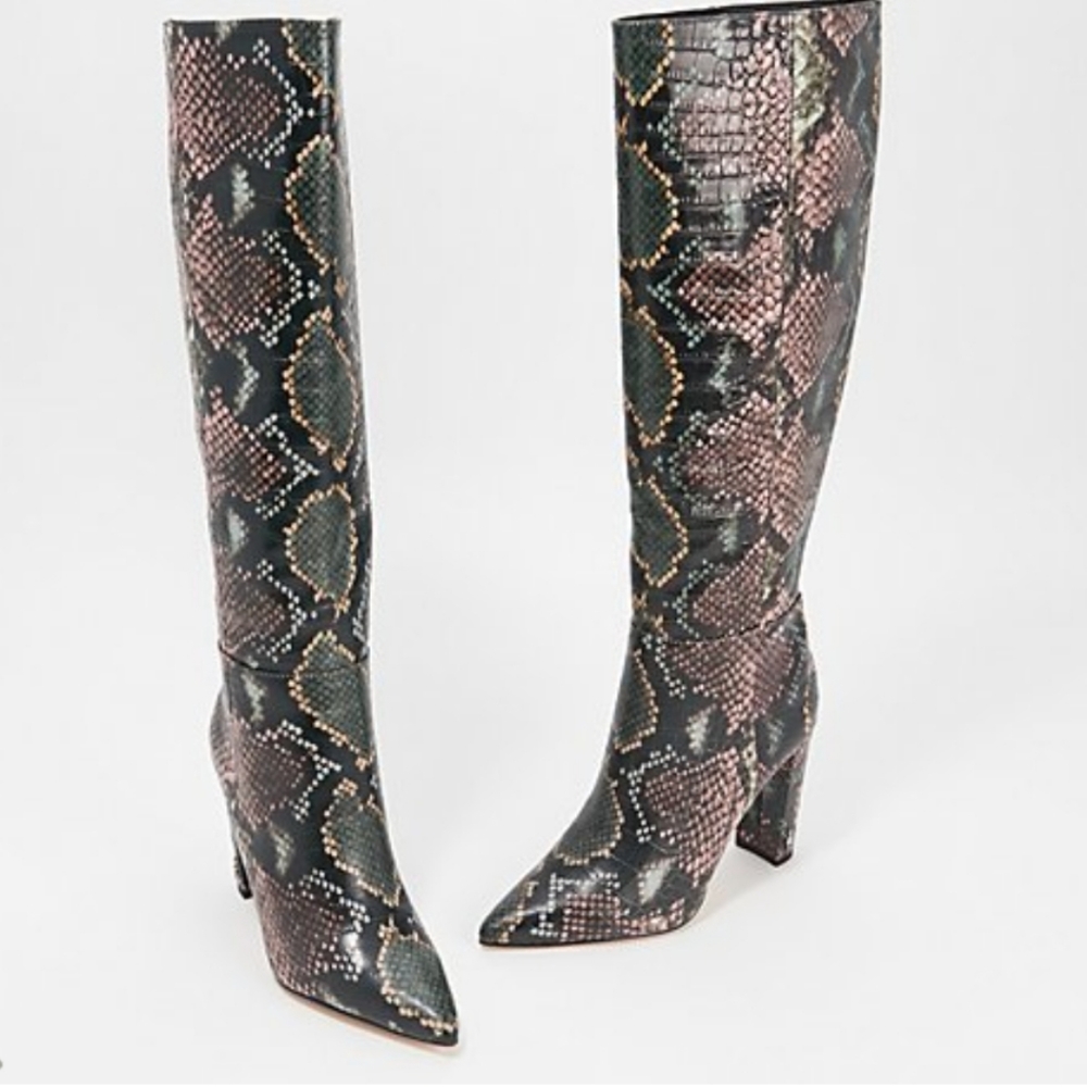 NWT SAM EDELMAN SNAKE PRINT BOOTS